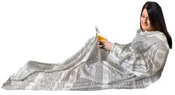 Homelevel Patura cu maneci, moale, pufoasa, gri deschis, 150x200 cm (4056825078249)