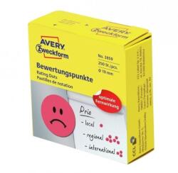 AVERY 3859 Szomorú arc 19mm öntapadó 250db-os piros címke (3859) - bestbyte