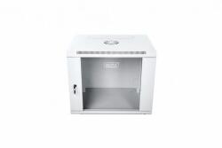 ASSMANN DN-W19 09U/600 Dulap de rețea montat pe perete 19" 9U rack 600x600, ușă din sticlă, gri, secțiune unică, asamblat, 60kg (DN-W19 09U/600)