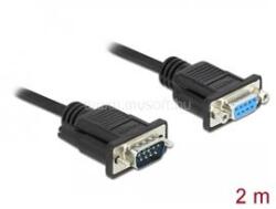 Delock Sub D9-es, null modemű, RS-232 soros kábel, apa-anya, 2 m (DL86616) (DL86616)