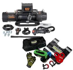 EMD Winch Pachet Troliu 13000 lbs, raport 150: 1, cablu sintetic EMD Winch + kit de recuperare complet EMD4X4