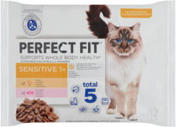 Perfect Fit Sensitive 1+ teljes értékű nedves eledel mártásban felnőtt macskáknak 4 x 85 g (340 g)