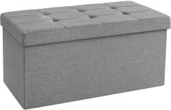 SONGMICS Összecsukható tárolópad párnázott ülőfelülettel, 76 x 38 x 38 cm, max. 300 kg, világosszürke (LSF47G)