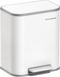 SONGMICS 20L pedálos szemetes, lágyan záródó tetővel, fehér (LTB542W02)