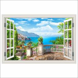 MÉDIA Öntapadó és mosható falfestmény Window Village Italy, terasz, nagy, 250 x 170 cm (FOTOTAP15798)