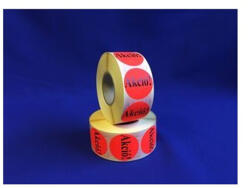  Etikett címke, 38mm, körcímke tekercses, akció felírattal 1000 címke/tekercs piros (67720) - web24