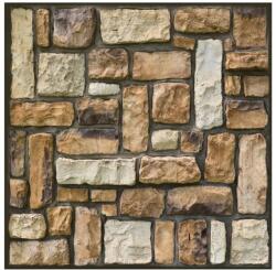 Avaleea 10 darabos 3D tapéta csempe szett, 30 x 30 cm, PVC, kőtípus, fedett terület 0, 9 m2, öntapadós, barna (BRD135977)