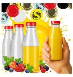 Bimberek 10 db-os üvegkészlet, Bimberek, 200 ml, átlátszó, tetővel együtt (ZES000406)
