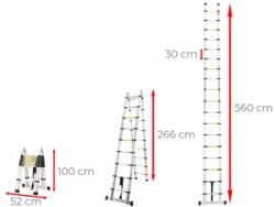 Ztrust Scara telescopica cu doua tronsoane Ztrust TAL3056 2 x 9 fokos | 5, 6 m | Aluminiu (TAL3056)