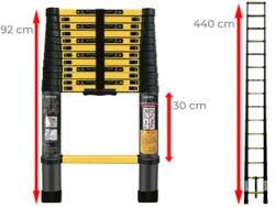 Ztrust scara telescopica 15 trepte | 4, 4 m | Aluminiu (TTL1044Y)