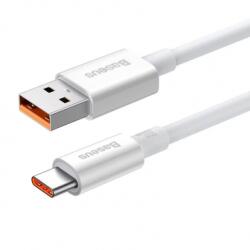 Baseus Superior Series adatkábel, töltőkábel, fehér (100W, 5A, 1m, USB-A to USB-C, P10320102214-01)