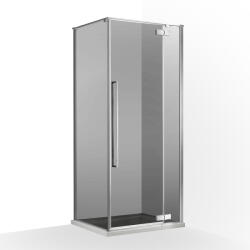 Wellis Mika nyílóajtós szögletes Easy Clean zuhanykabin 90 x 90 x 200 cm - Gun metal grey (WC00567)