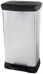 Keter Deco bin metalics Szemeteskuka 46 l (Sz x Ma x Mé) 407 x 749 x 307 mm Ezüst, Fekete 1 db (254620) (254620)