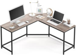 Brius Birou de colt in forma L, cadru metalic, stil industrial, 149x149x76 cm, gri stejar (EZ-LWD073B02)