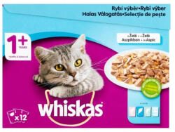 Whiskas alutasak Multipack halas válogatás aszpikban 12x85g - origopet