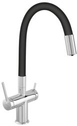 FERRO Filtrata mosogatócsaptelep flexibilis kifolyócsővel, szűrt vízhez, króm (FE-BFT41B)