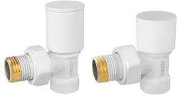 Ferro sarok dekoratív radiátorszelep szett, 1/2" fehér (FE-ZGB31WH)