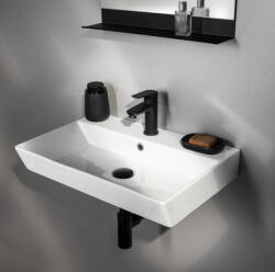 SAPHO Orion kerámia mosdó 59x39 cm csaplyukkal és túlfolyóval, fehér 27060 (27060)