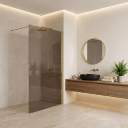 Rea Flexi Walk-in zuhanyfal 130x195 cm barna üveggel, fényes arany profilszín KPL-K99689 (KPL-K99689)