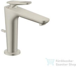 Hansgrohe AXOR CITTERIO C 125 hidegindításos mosdó csaptelep négyszög metszéses fogantyúval, automata leeresztővel, rozsdamentes acél hatású 49031800 (49031800)