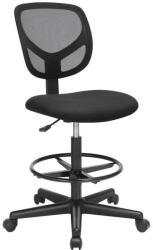 SONGMICS Ergonomikus Háló Rajzszék Fekete Lábtartóval (EUZ-OBN15BKV1)