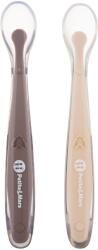 Petite&Mars Take&Match 2 db puha szilikon kanál tokkal 6m+, Sand/Cocoa