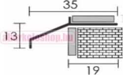 Rodelux alumínium terasz vízvető profil 7 mm x 16 mm eloxált inox 250 cm (OKAPIN7)
