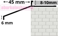 Rodelux alumínium terasz vízvető profil 8 mm x 45 mm eloxált ezüst 250 cm (OKAP8-45E)