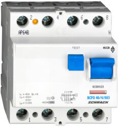 Schrack Hibaáram kapcsoló 10kA, 40A, 4 pólusú, 30mA, AC (BC004103--) (BC004103--)