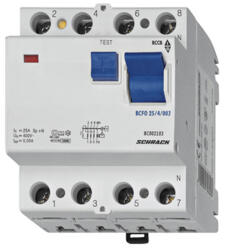 Schrack Hibaáram kapcsoló 10kA, 100A, 4 pólusú, 30mA, AC (BC000103--) (BC000103--)