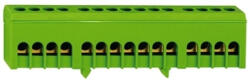 Schrack PE kapocs blokk, 15x10/16mm, 63A, zöld/sárga, szigetelt (IK021039I-) (IK021039I-)