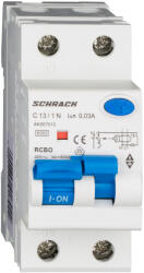 Schrack Vezetékvédő kapcsoló 1+N, AMPARO, 6kA, C 13A, 30mA, A (AK667613--) (AK667613--)