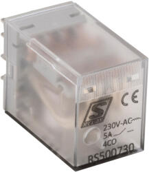 Schrack Dugaszolható relé, 4 váltó, 5A, 230VAC, S-Relé RS5 (RS500730--) (RS500730--)