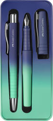 Faber-Castell Set Stilou M + Pix Xb Poly Flow Albastru-turcoaz Faber-castell (fc241055)