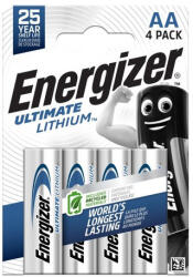 Energizer Elem AA ceruza LR06 Ultimate Lítium 4 db/csomag, Energizer (ELAAB4) - mystock