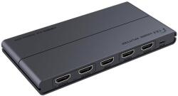 PremiumCord Splitter HDMI PremiumCord khsplit4h, 1 intrare - 4 iesiri, V2.0, 4K x 2K/60Hz, FULL HD, 3D, alimentator inclus (Negru) (khsplit4h)