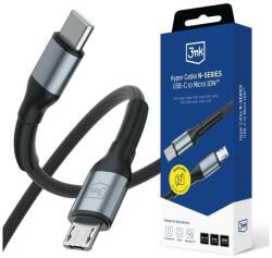 3mk Protection Cablu pentru incarcare si transfer de date 3mk Hyper N-SERIES, USB-C la Micro-USB, 10W, 2A, 3m, Negru