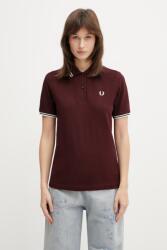 Fred Perry póló női pamut - burgundia 36