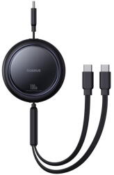Baseus Cablu Bright Mirror Series, USB-C la 2x USB-C, 100W, 1m, retractabil, Negru (P10318602111-00)