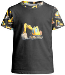 Takoy Panou pentru tricou termic copii cu mânecă scurtă 104 escavator negru