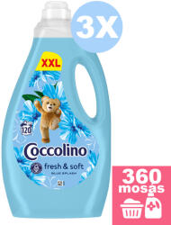 Coccolino Blue Splash XXL öblítő 3x2, 99 liter [360 mosás]
