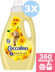 Coccolino Happy Yellow XXL öblítő 3x2, 99 liter [360 mosás]