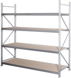 STOW Horganyzott STOW Minirack polcrendszer 250x150x80 cm - 4 polc, teherbírás 3200 kg - ALAPMODUL