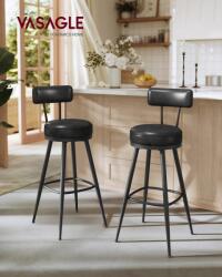 Vasagle Set 2 buc. Scaune de bar Vasagle Negru 54x54x91 cm (LBC889B01V1)