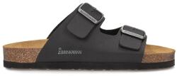 Dr. Brinkmann Női/férfi flip-flop papucs Dr. Brinkmann 600275-01 fekete, bőr talpbetéttel (600275-1 DS.)