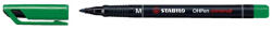 STABILO Alkoholos filc, 1 mm, STABILO OHPen M-843/36, zöld (AFSM84336)