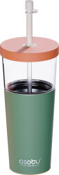 Asobu Pahar termic cu pai Marina 850 ml, verde pastel (ICT400 PASTEL GREEN)