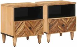 vidaXL Noptiera 2 pcs Maro 50 x 33 x 60 cm Lemn de mango solid GartenMobel Dekor (4018923)
