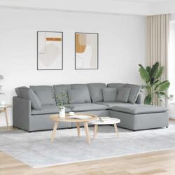 vidaXL Canapea modulara cu taburet si perne, textil, gri deschis GartenMobel Dekor (3321297) Canapea