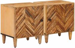 vidaXL Noptiera 2 pcs Maro 40 x 33, 5 x 46 cm Lemn de mango solid GartenMobel Dekor (4018913)